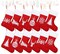 Christmas Stockings 12 Pack Felt Red Christmas Stockings 15 Inch with Reindeer Snowflake Pattern Christmas Stockings for the Christmas Tree Fireplace Window Decorations